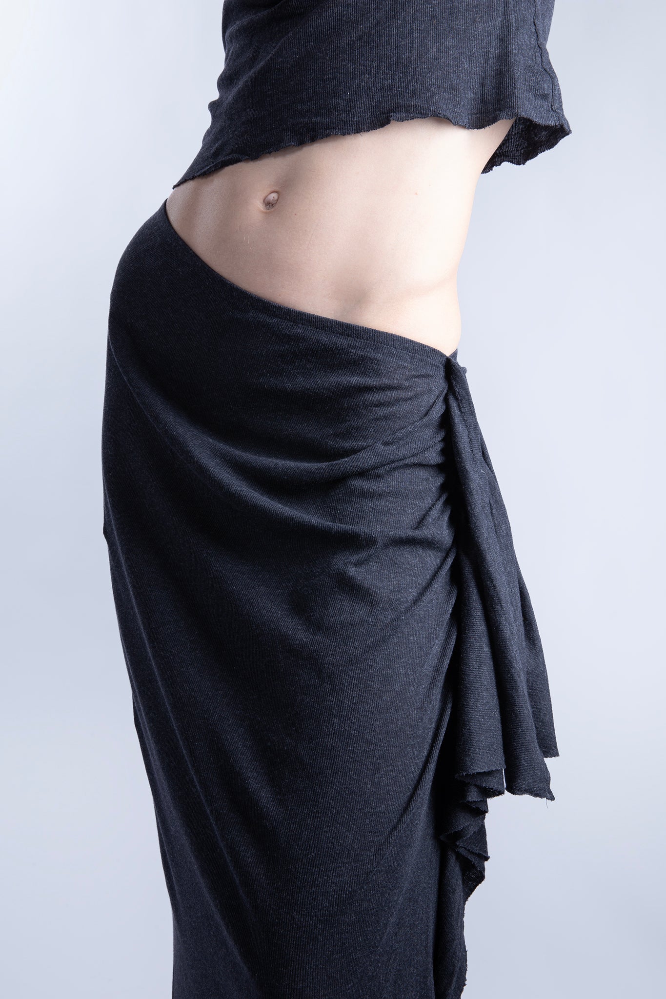 Cotton Wool Skirt in Black