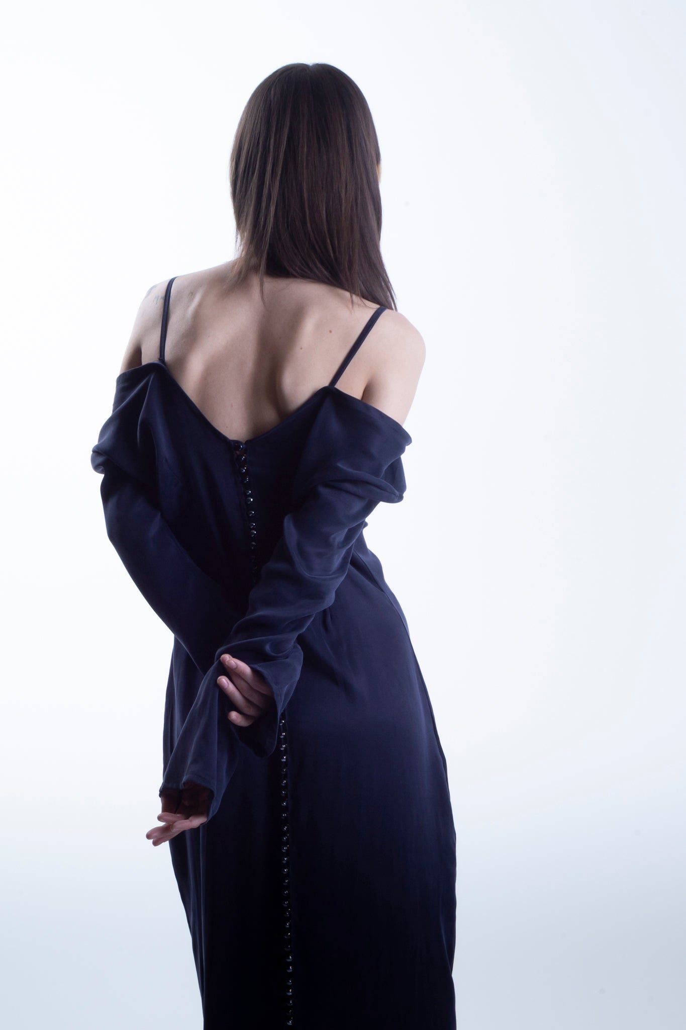 Cupro Buttoned Dress
