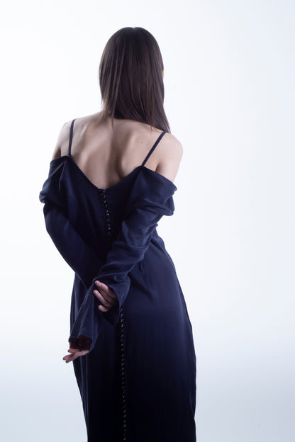 Cupro Buttoned Dress