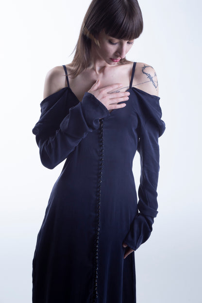 Cupro Buttoned Dress