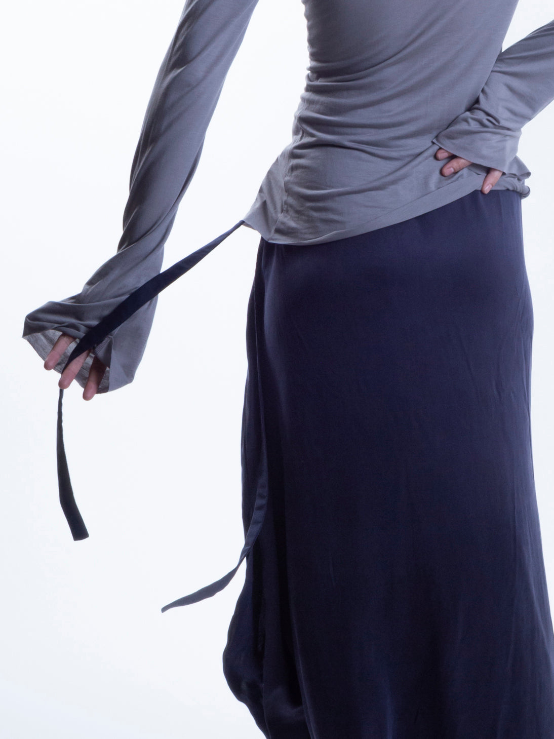 Cupro Maxi Skirt in Ink