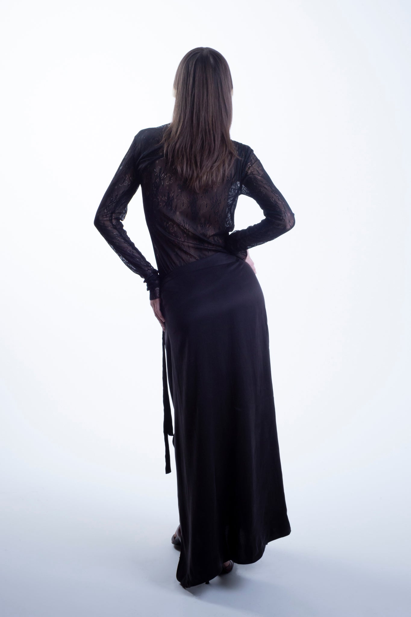 Draped Lace Turtleneck