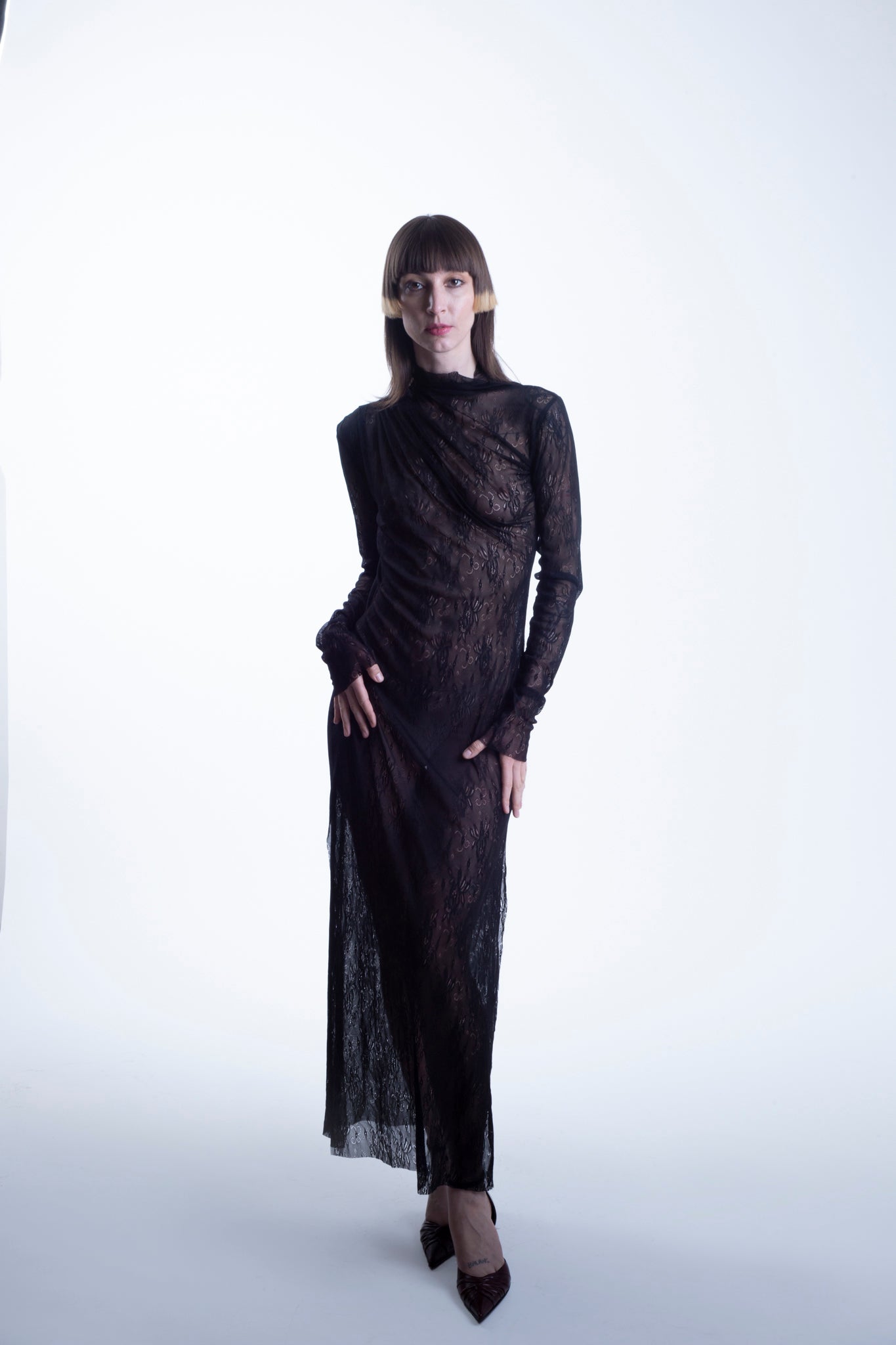 Draped Lace Dress