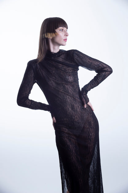 Draped Lace Dress