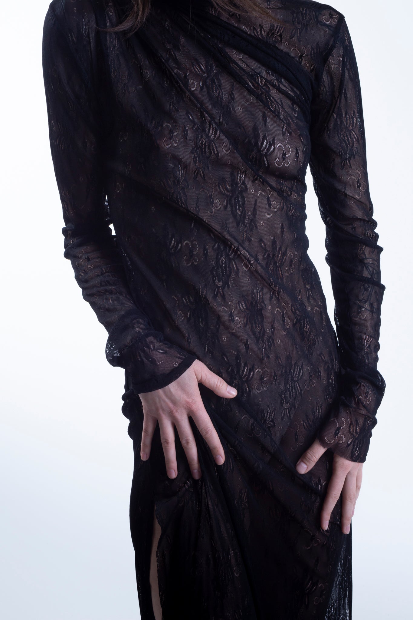 Draped Lace Dress