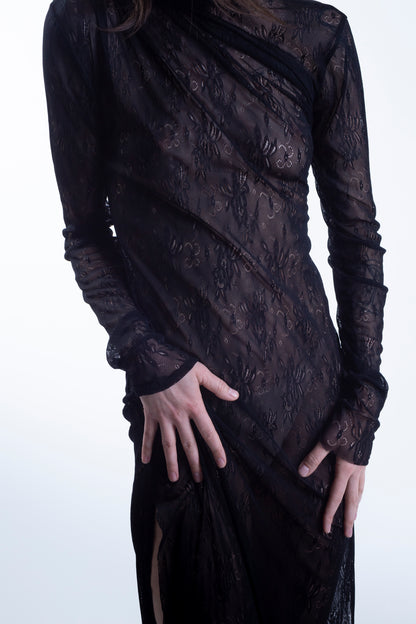 Draped Lace Dress