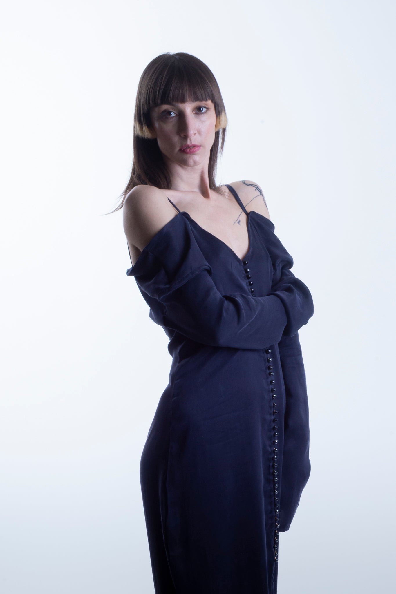 Cupro Buttoned Dress