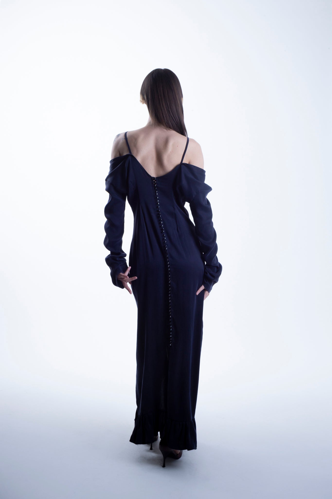 Cupro Buttoned Dress