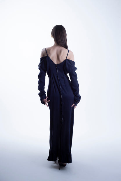 Cupro Buttoned Dress