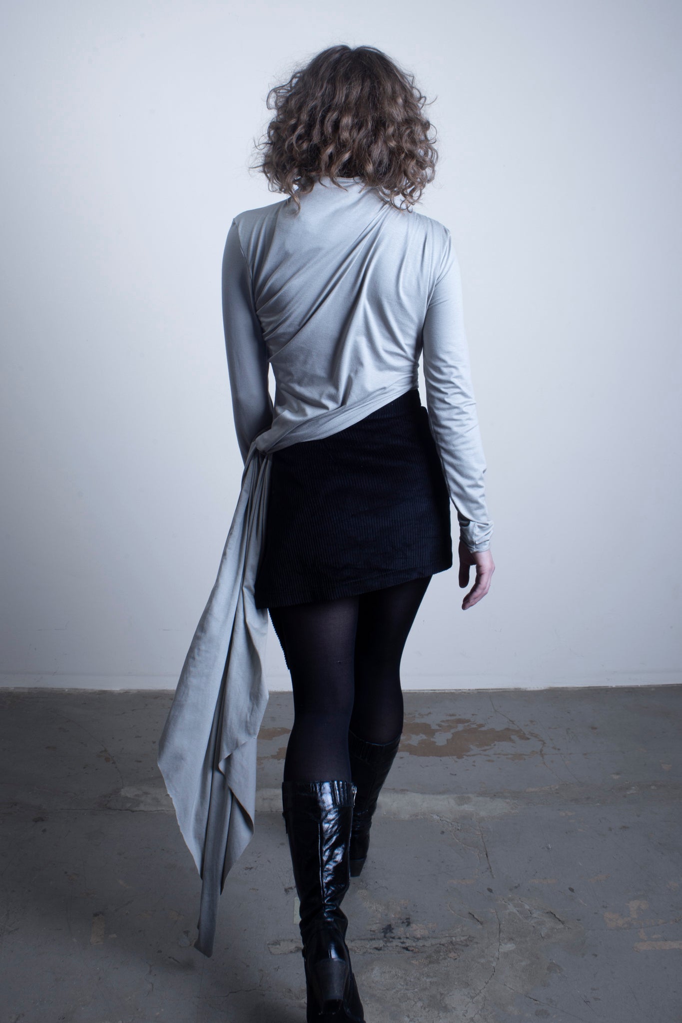 Viscose Asymetric Knotted Turtleneck