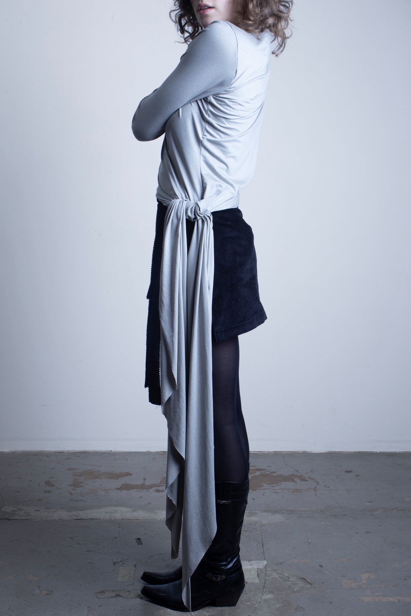 Viscose Asymetric Knotted Turtleneck