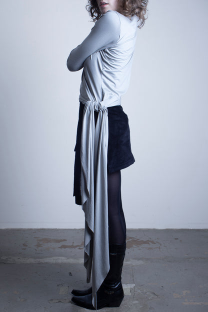 Viscose Asymetric Knotted Turtleneck