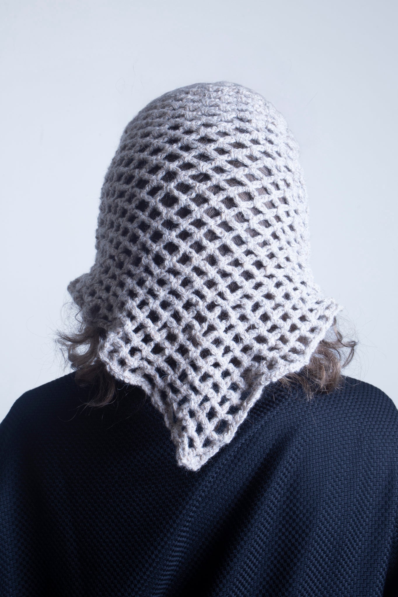 Hand-crocheted scarf in brown