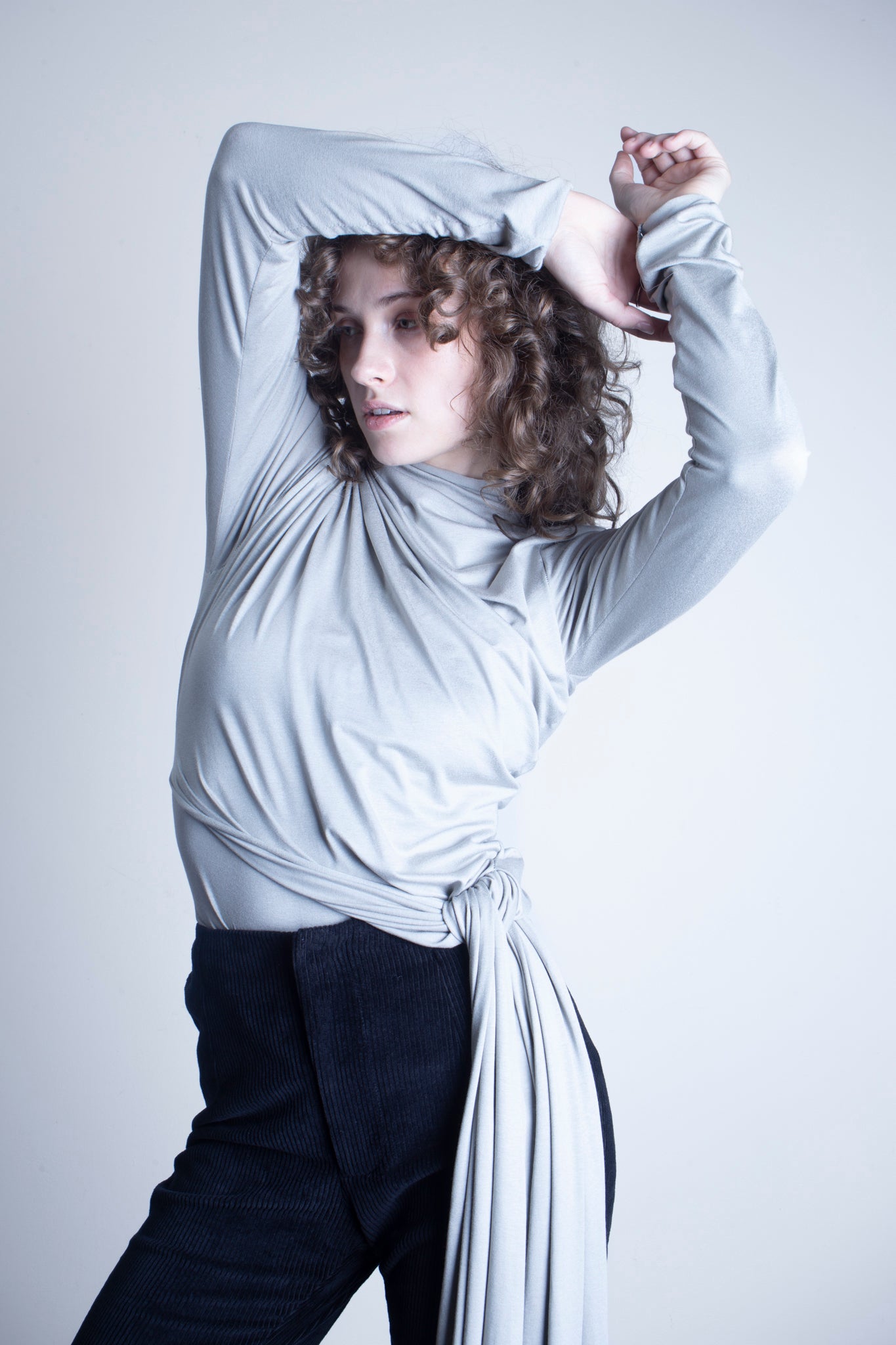 Viscose Asymetric Knotted Turtleneck