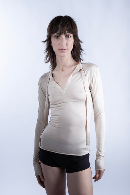 Viscose Longsleeve in Beige