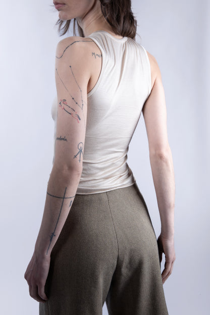 Viscose tank top in Beige