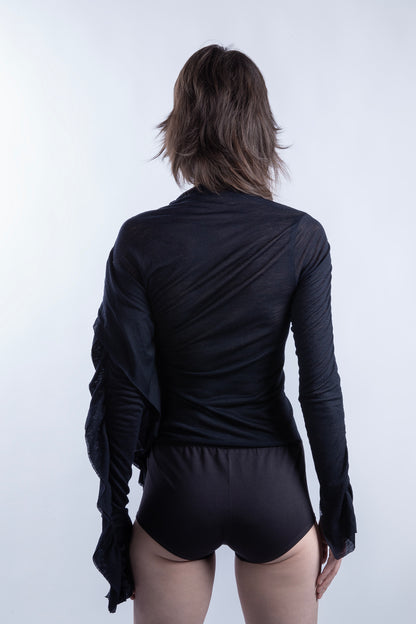 Long sleeve ruffle shirt