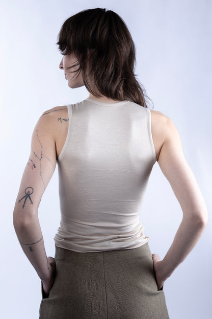 Viscose tank top in Beige
