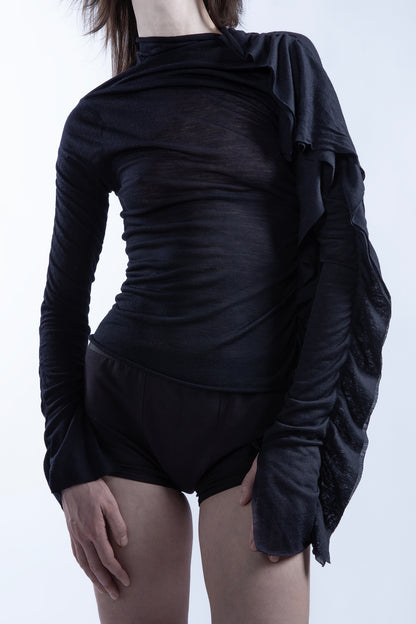 Long sleeve ruffle shirt