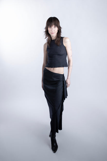 Cotton Wool Skirt in Black