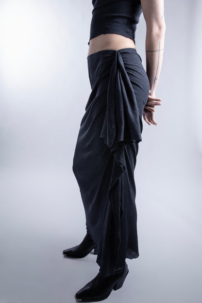 Cotton Wool Skirt in Black