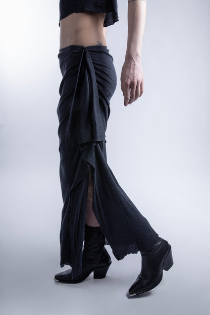 Cotton Wool Skirt in Black