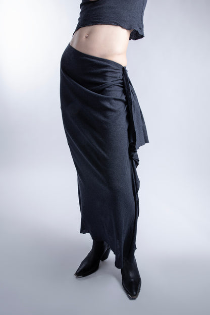 Cotton Wool Skirt in Black