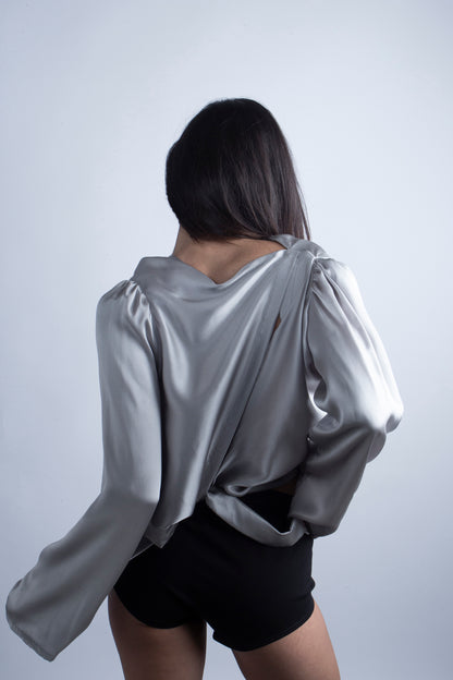 Silk blouse in Silver