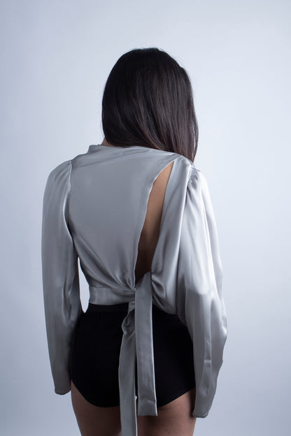 Silk blouse in Silver