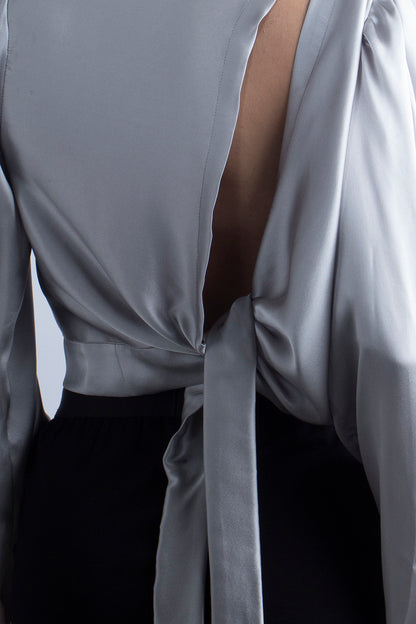 Silk blouse in Silver