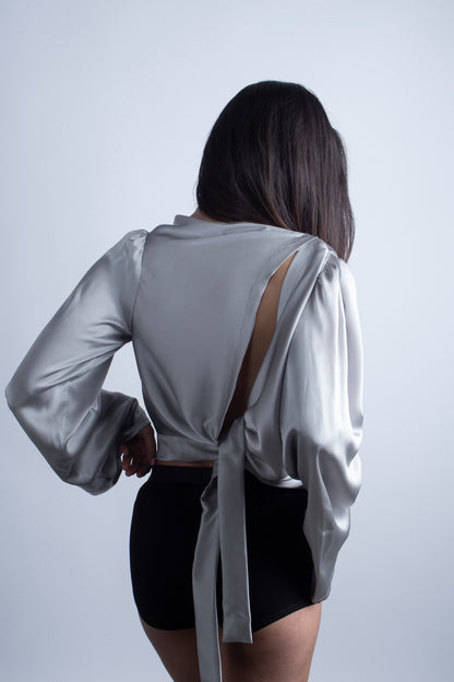 Silk blouse in Silver