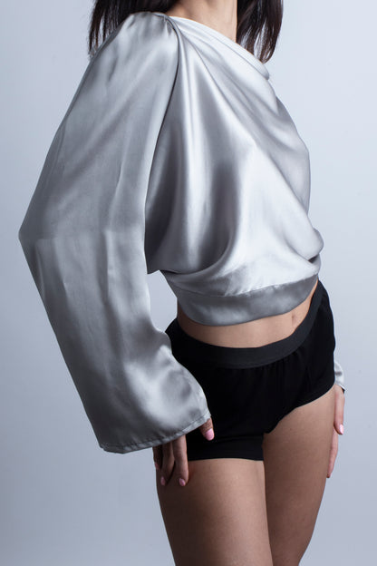 Silk blouse in Silver