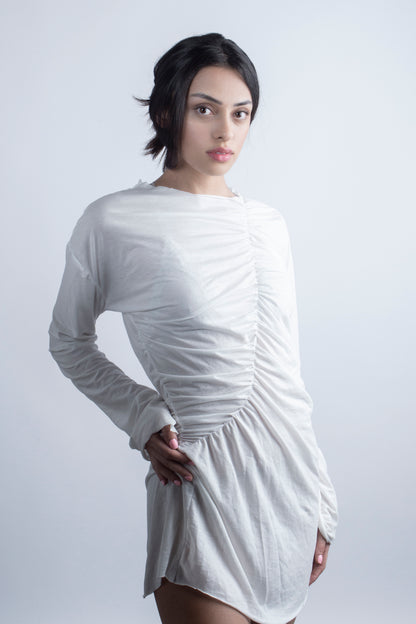 Asymetrical Drapped chiffon Dress