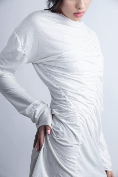 Asymetrical Drapped chiffon Dress