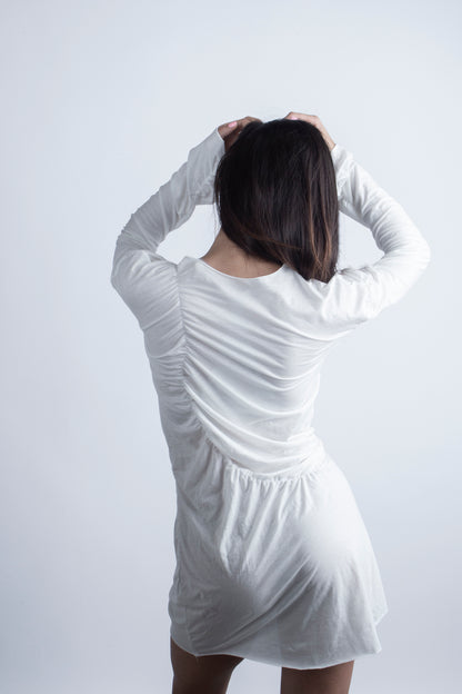 Asymetrical Drapped chiffon Dress